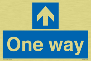 One way with up directional arrow